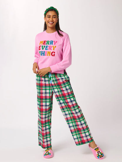 Shiraleah "Merry Everything" Relaxed Sweatshirt, Candy Pink