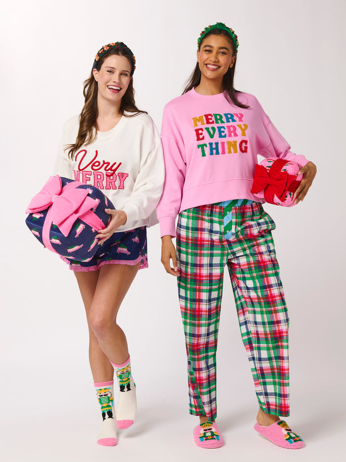Shiraleah "Merry Everything" Relaxed Sweatshirt, Candy Pink