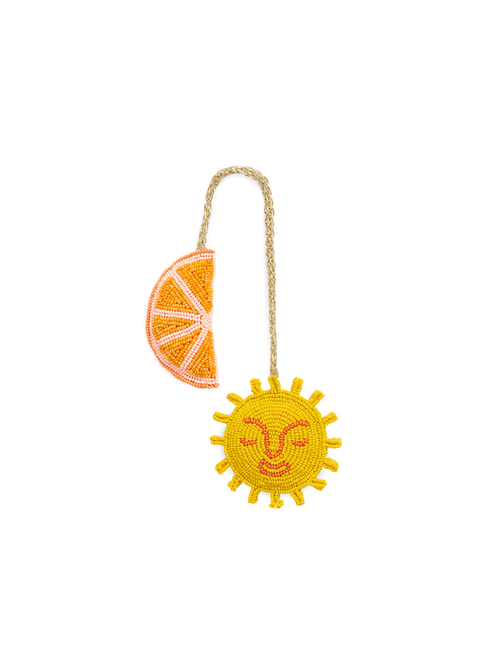 Shiraleah Orange/Sun Beaded Bag Charm, Multi