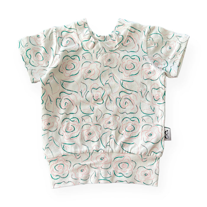 Sketched Roses Biker Shorts Lounge Set