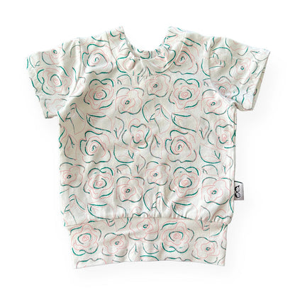 Sketched Roses Biker Shorts Lounge Set