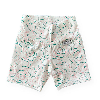 Sketched Roses Biker Shorts Lounge Set