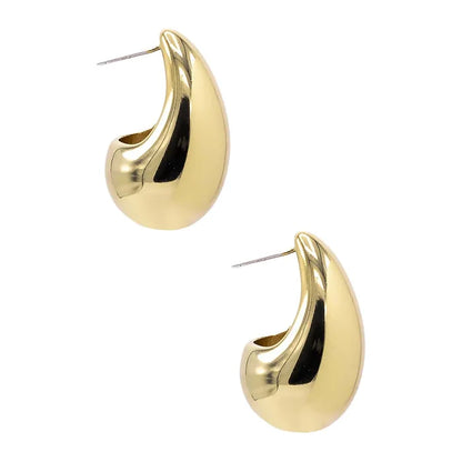 Solid Chunky Drop Stud Earrings
