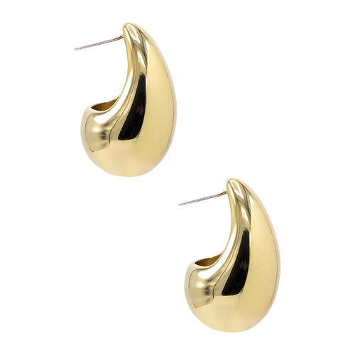 Solid Chunky Drop Stud Earrings