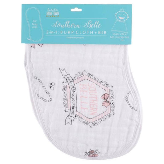 Southern Belle Burp and Bib Combo