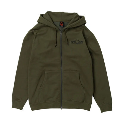 Spitfire -  Live To Burn Arch Embroidered Hoodie (Olive)