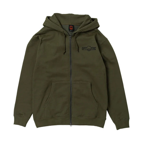 Spitfire -  Live To Burn Arch Embroidered Hoodie (Olive)