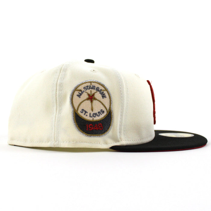 ST. LOUIS BROWNS 1948 All Star Game New Era 59Fifty Fitted Hat (Chrome Black Pinot Red Under Brim)