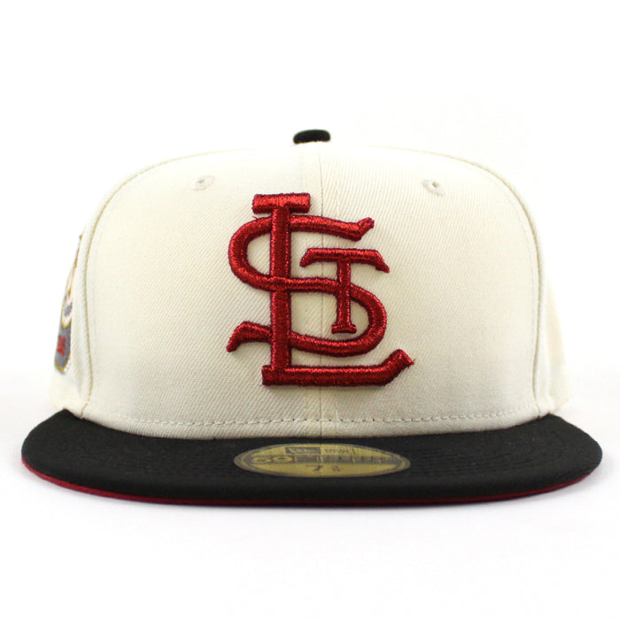 ST. LOUIS BROWNS 1948 All Star Game New Era 59Fifty Fitted Hat (Chrome Black Pinot Red Under Brim)