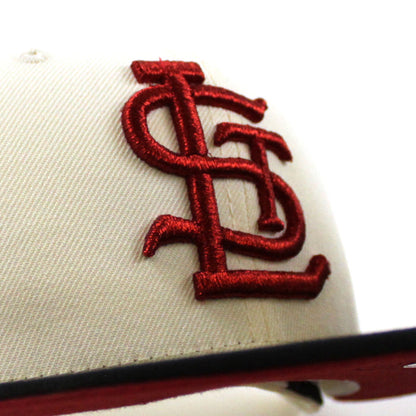 ST. LOUIS BROWNS 1948 All Star Game New Era 59Fifty Fitted Hat (Chrome Black Pinot Red Under Brim)