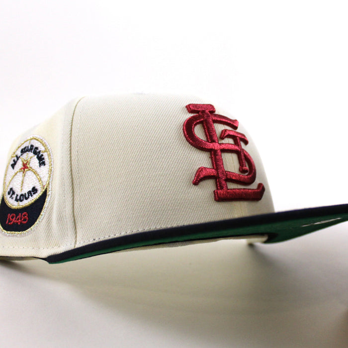 ST. LOUIS BROWNS 1948 All Star Game New Era 59Fifty Fitted Hat (Chrome White Navy Green Under Brim)