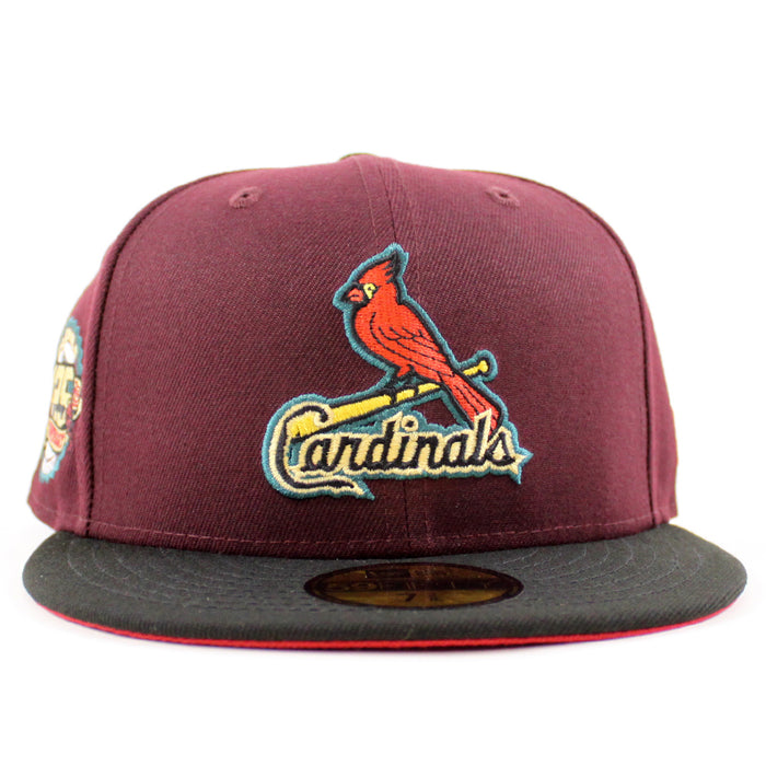 St. Louis Cardinals 125th ANNIVERSARY New Era 59Fifty Fitted Hat (Maroon Black Pinot Red Under Brim)