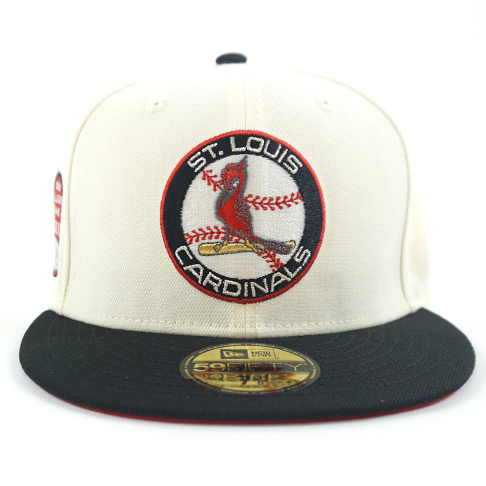 St Louis Cardinals 1966 All Star Game New Era 59Fifty Fitted Hat (GITD Chrome White Black Red Under Brim)