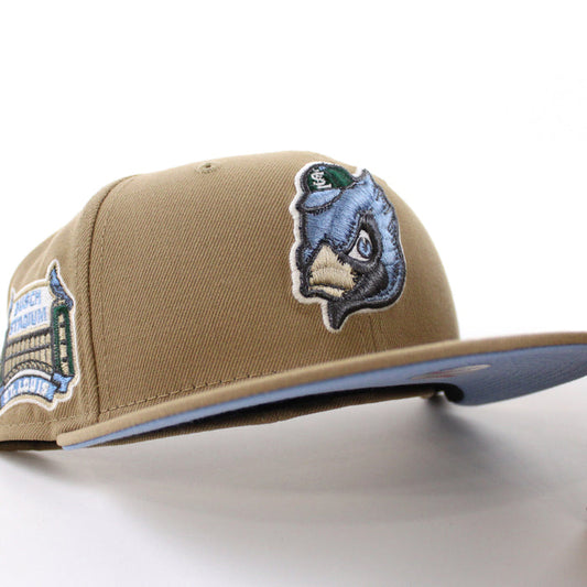 St Louis Cardinals 2006 World Series New Era 59Fifty Fitted Hat (GITD Khaki Sky Blue Under Brim)
