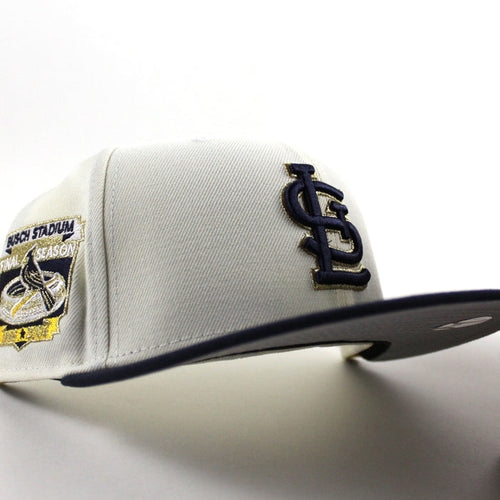 St. Louis Cardinals Final Season New Era 59Fifty Fitted Hat (Chrome White Navy Gray Under Brim)