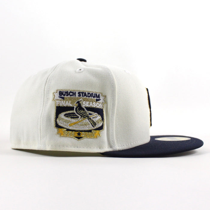 St. Louis Cardinals Final Season New Era 59Fifty Fitted Hat (Chrome White Navy Gray Under Brim)