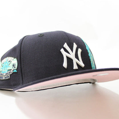 Statue Of Liberty New York Yankees Subway Series Yankee Stadium New Era 59Fifty Fitted Hat (Navy Pink Under Brim)