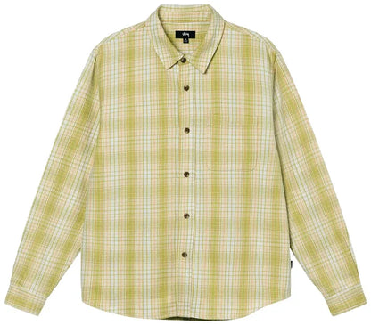 Stussy Beach Plaid Shirt Lime