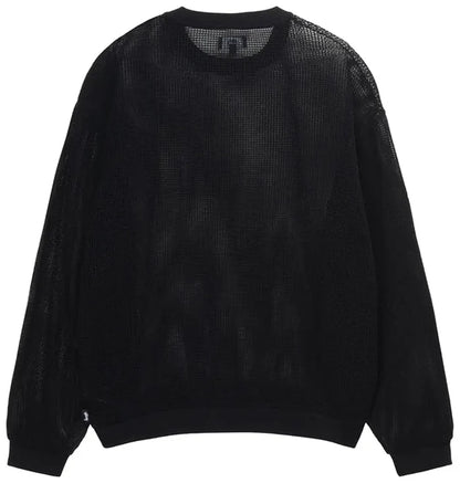 Stussy Cotton Mesh L/S Crew Top Black (WORN)