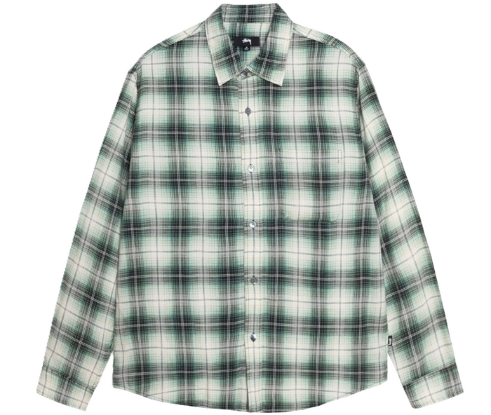 Stussy Matthew Printed Plaid Shirt Green