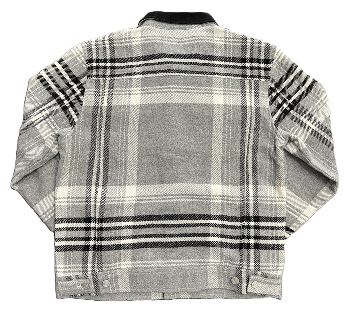 Stussy Wool Check Trucker Jacket Grey