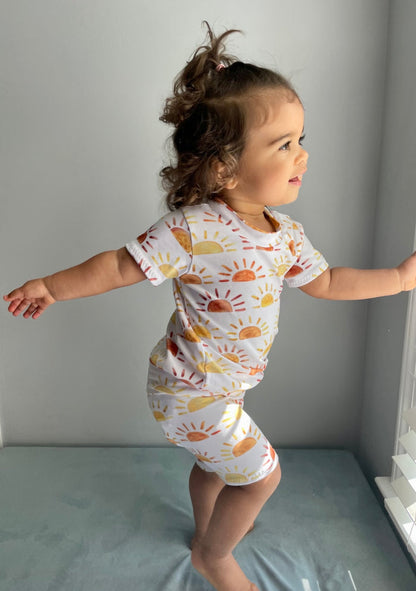 Sunshine Stripe Biker Shorts Lounge Set