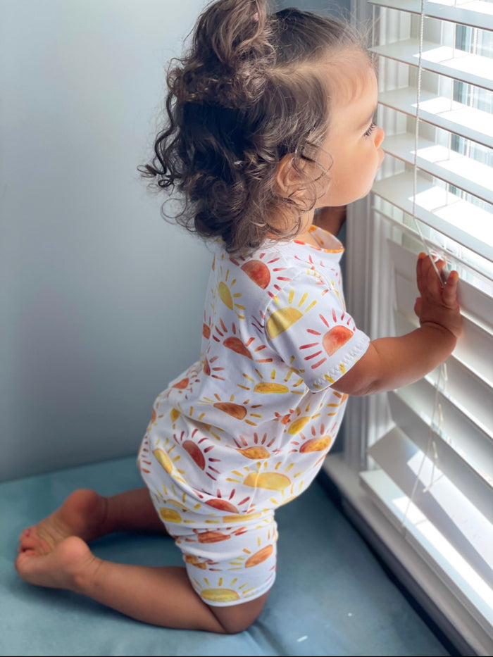 Sunshine Stripe Biker Shorts Lounge Set