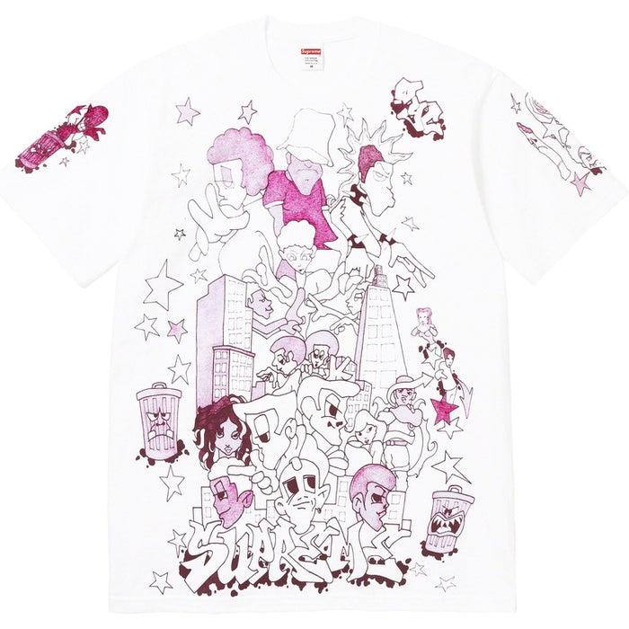 Supreme Downtown Tee White (WORN)