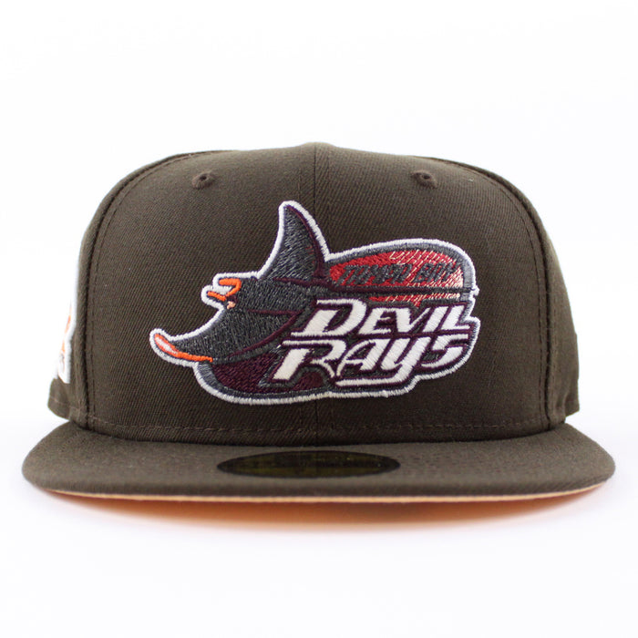 Tampa Bay Devil Rays 10th Season New Era 59Fifty Fitted Hat (GITD Walnut Peach Under Brim)