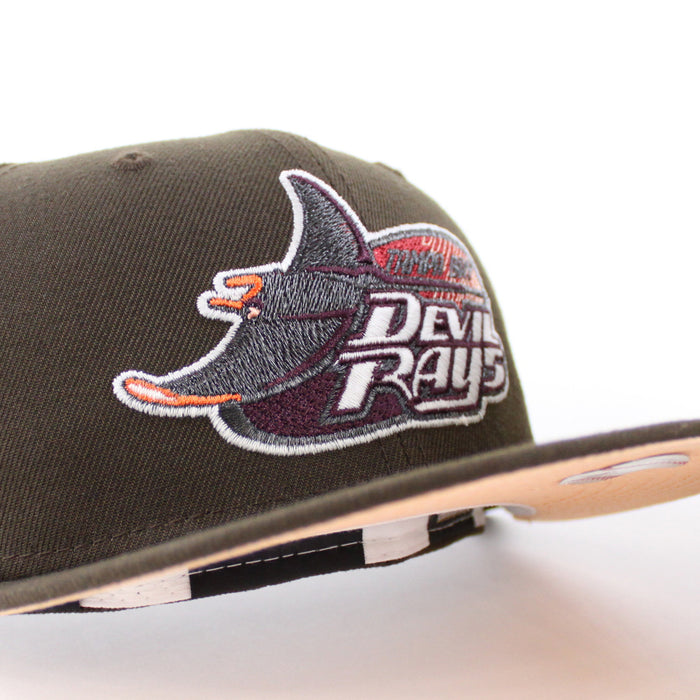 Tampa Bay Devil Rays 10th Season New Era 59Fifty Fitted Hat (GITD Walnut Peach Under Brim)