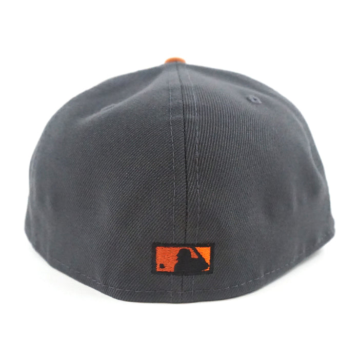 Tampa Bay Devil Rays INAUGURAL SEASON 1998 New Era 59Fifty Fitted Hat (Dark Gray Burn Orange Rust Under Brim)