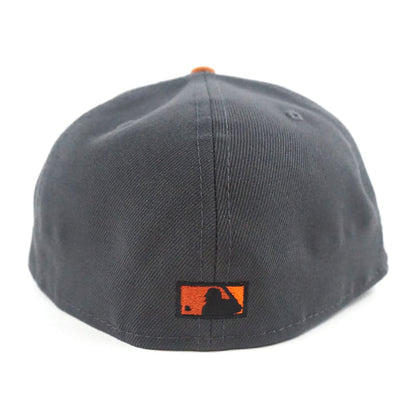 Tampa Bay Devil Rays INAUGURAL SEASON 1998 New Era 59Fifty Fitted Hat (Dark Gray Burn Orange Rust Under Brim)