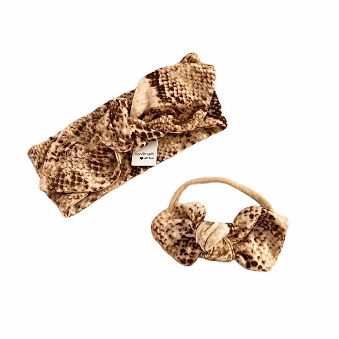 Tan Snake Print Headbands