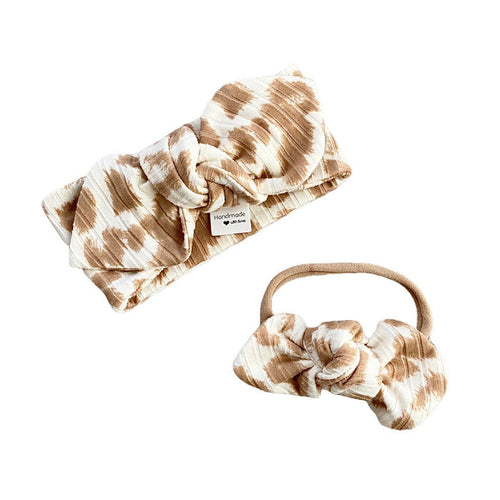Taupe Cream Leopard Headbands