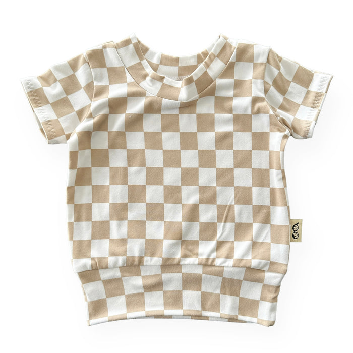Taupe Retro Checkered Summer Lounge Set