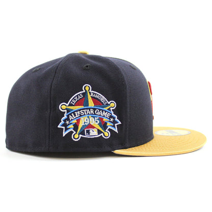 Texas Rangers 1995 All Star Game New Era 59Fifty Fitted Hat (Navy, Metallic Gold, Gray Under Brim)