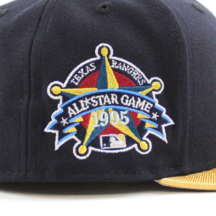 Texas Rangers 1995 All Star Game New Era 59Fifty Fitted Hat (Navy, Metallic Gold, Gray Under Brim)