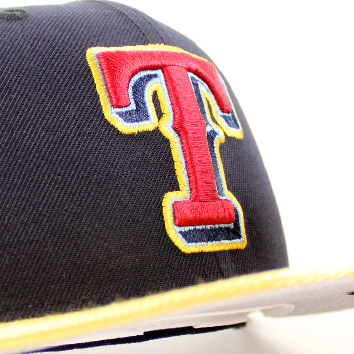Texas Rangers 1995 All Star Game New Era 59Fifty Fitted Hat (Navy, Metallic Gold, Gray Under Brim)
