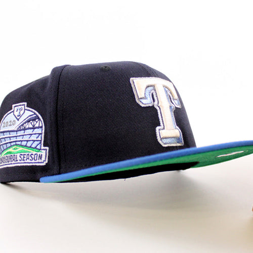 Texas Rangers 2020 Inaugural Season New Era 59Fifty Fitted Hat (Navy SeaShore Blue Green Under Brim)