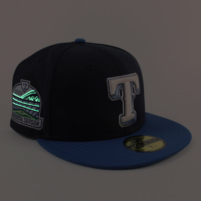Texas Rangers 2020 Inaugural Season New Era 59Fifty Fitted Hat (Navy SeaShore Blue Green Under Brim)