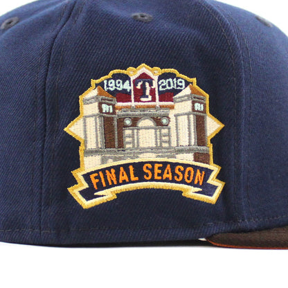Texas Rangers FINAL SEASON New Era 59Fifty Fitted Hat (OCEANSIDE BURNT WOOD RUST ORANGE Under Brim)