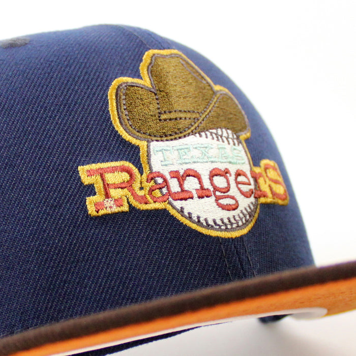 Texas Rangers FINAL SEASON New Era 59Fifty Fitted Hat (OCEANSIDE BURNT WOOD RUST ORANGE Under Brim)
