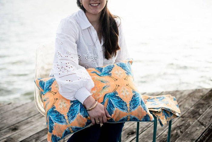 The Painted Petal - My Bird Lumbar Pillow