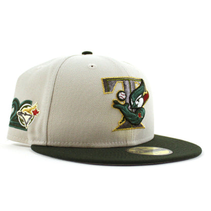 Toronto Blue Jays 20 Years New Era 59Fifty Fitted Hat (Stone Gray Seaweed Green Gray Under Brim)