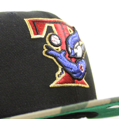 Toronto Blue Jays 25th ANNIVERSARY New Era 59Fifty Fitted Hat (Black WoodLand Camo Green Under Brim)