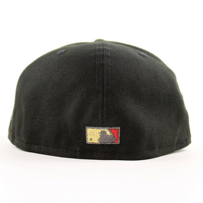 Toronto Blue Jays 25th ANNIVERSARY New Era 59Fifty Fitted Hat (Black WoodLand Camo Green Under Brim)