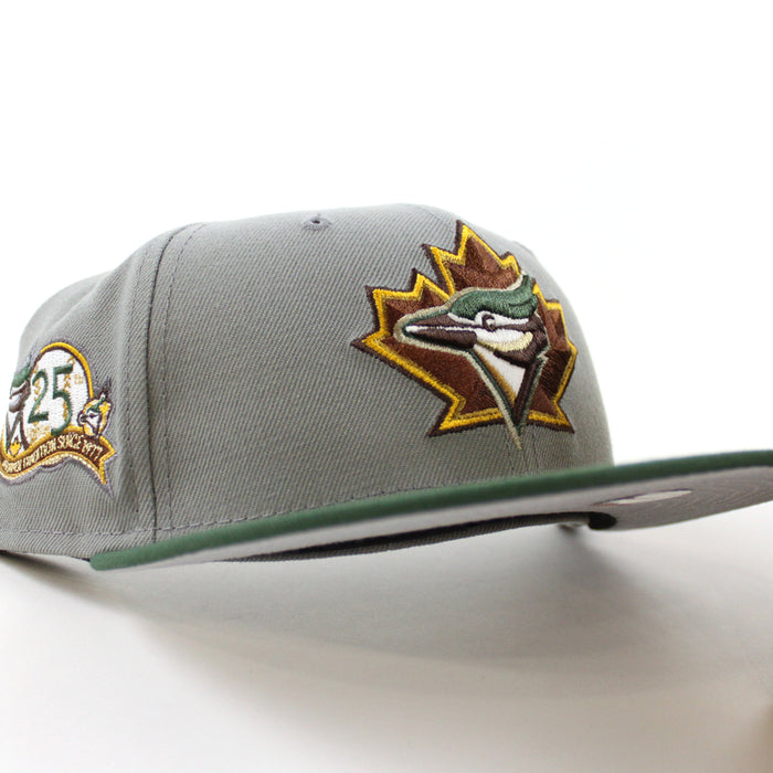 Toronto Blue Jays 25TH Season New Era 59Fifty Fitted Hat (Misty Cilantro Gray Under Brim)