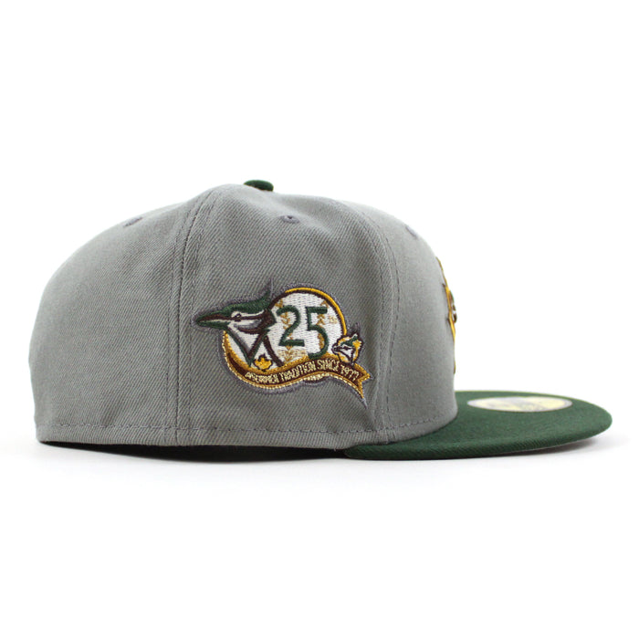 Toronto Blue Jays 25TH Season New Era 59Fifty Fitted Hat (Misty Cilantro Gray Under Brim)