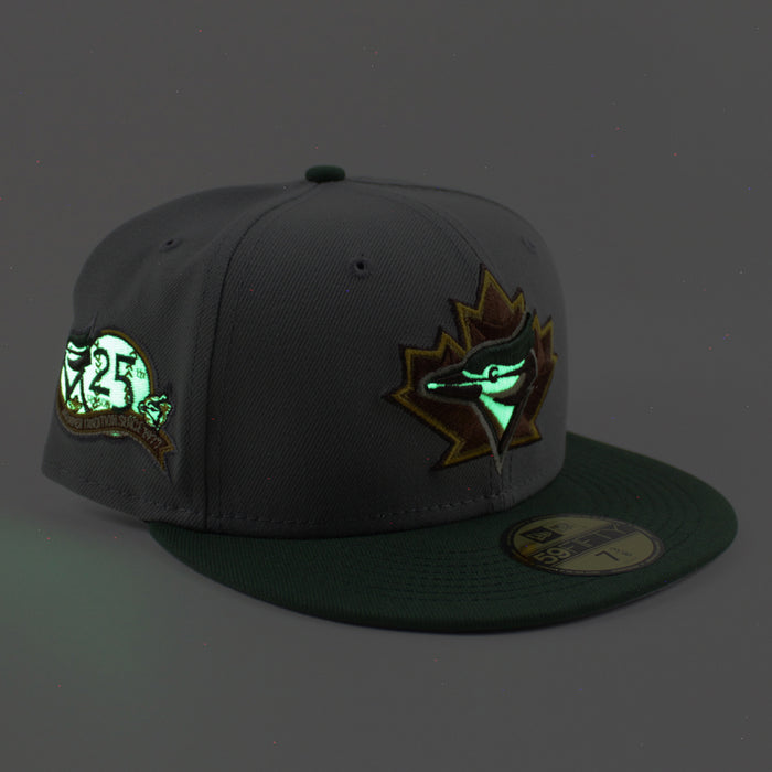 Toronto Blue Jays 25TH Season New Era 59Fifty Fitted Hat (Misty Cilantro Gray Under Brim)
