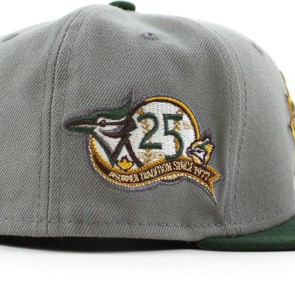 Toronto Blue Jays 25TH Season New Era 59Fifty Fitted Hat (Misty Cilantro Gray Under Brim)